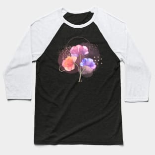 Dainty Poppies - Watercolor Flowers Baseball T-Shirt